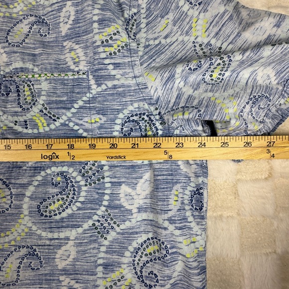 Tommy Bahama Silk Blend Blue Paisley Camp Shirt Short Sleeve Mens XL - Picture 12 of 13